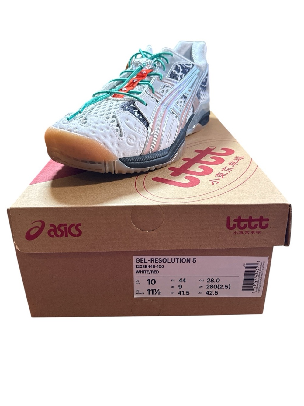 ASICS x LTTT Little Tokyo Table Tennis GEL-Resolution 5 White Red